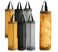 Muzrunq Porta sacchetti di plastica da 6 pezzi, dispenser per sacchetti della spesa in rete di capacità sospeso con maniglia per, ufficio domestico, 18, 1x6, 5 pollici