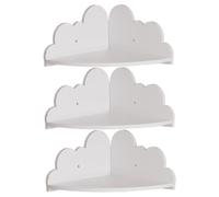 Muzrunq Set di 3 mensole sospese angolari, mensole creative a forma di nuvola montate a parete, facili da installare e robuste sospese in legno per camera da letto, bagno, cucina