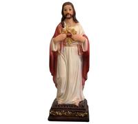Muzrunq Statua del Sacro Cuore di Gesù, statua di Gesù in resina da 5, 12 pollici, rinascimentale di Cristo, statuetta religiosa di per auto, casa, regalo di inaugurazione della casa