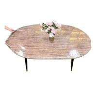 Muzrunq Tovaglia con Angoli Ovale con Elastico Copritavolo Trasparente Resistente all'olio e Impermeabile Tovaglia in plastica Facile da Pulire per Tavolo Ovale da 48x72 Pollici Dotato di Elastico