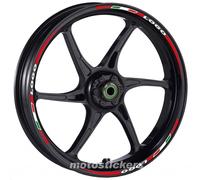 MV AGUSTA BRUTALE 800 - Adesivi Cerchi - Kit ruote modello tricolore corto