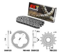 MV AGUSTA BRUTALE RR 800 2016-2021 catena corona pignone kit 525 PBR EK2107G