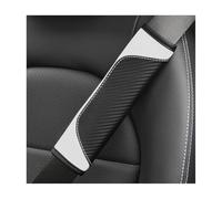 MVBILMSF 2 Pezzi Copri Cintura di Sicurezza Auto per Ford Fiesta MK7 (2011-2017), Imbottiture Protettive per Le Spalle Dell'auto in Fibra di Carbonio,White