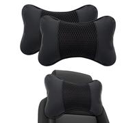 MVBILMSF 2 Pezzi Cuscino Poggiatesta Auto per Volkswagen Tiguan 2016, Supporto Testa Seggiolino Auto per la Guida Cuscino Cervicale Auto,Black