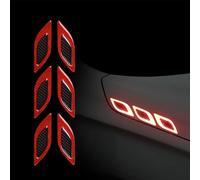 MVBILMSF 6 Pezzi Adesivi Riflettenti di Sicurezza Corpo Auto per Honda Civic Type R (FK2) | 2015-2017, Riflettenti Striscia Anticollisione 3D Adesivi Avvertimento,Red