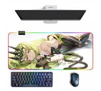 MVCRINVT Anime Tappetino per mouse Honkai Impact 3rd Tappetino per mouse RGB Anime con diverse modalità di illuminazione Tappetino per mouse in gomma grande