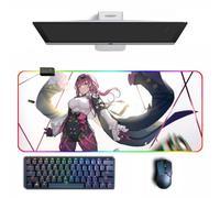 MVCRINVT Anime Tappetino per mouse Honkai: Star Rail Kafka Tappetino per mouse RGB di Anime con diverse modalità di illuminazione Tappetini per mouse in gomma grandi