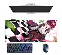 MVCRINVT Anime Tappetino per mouse Honkai: Star Rail Kafka Tappetino per mouse RGB di Anime con diverse modalità di illuminazione Tappetini per mouse in gomma grandi