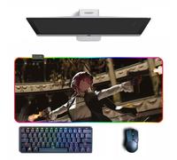 MVCRINVT Anime Tappetino per mouse Honkai: Star Rail Kafka Tappetino per mouse RGB di Anime con diverse modalità di illuminazione Tappetini per mouse in gomma grandi