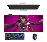 MVCRINVT Anime Tappetino per mouse Honkai: Star Rail Kafka Tappetino per mouse RGB di Anime con diverse modalità di illuminazione Tappetini per mouse in gomma grandi