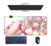 MVCRINVT Anime Tappetino per mouse NIKKE: Goddess of Victory Tappetino per mouse RGB di Anime con diverse modalità di illuminazione Tappetini per mouse in gomma grandi