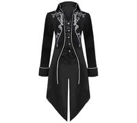 MVFEUIJ Cappotto vintage gotico da uomo, giacca steampunk medievale, vittoriano, rinascimentale, retrò, vintage, ricamo, per feste di Halloween, cosplay, pirata, vampiro, costumi per adulti