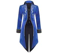 MVFEUIJ Cappotto vintage gotico da uomo, giacca steampunk medievale, vittoriano, rinascimentale, retrò, vintage, ricamo, per feste di Halloween, cosplay, pirata, vampiro, costumi per adulti
