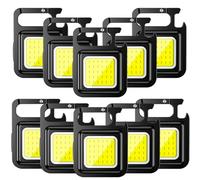 MVIOCS Confezione da 10 mini torce a LED ricaricabili COB, multifunzionali, portatili, con 4 modalità, impermeabili, per campeggio, escursionismo, casa, emergenza