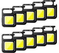 MVIOCS Confezione da 10 portachiavi EDC ricaricabili, High Lumen Compact e portatile, mini luce, luci chiave con batteria integrata, ideali per esterni, emergenze