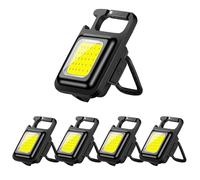 MVIOCS Confezione da 5 mini portachiavi multifunzione COB, super luminosa, portatile, piccola torcia portachiavi, lampade di emergenza, luce da lavoro e luce da campeggio all'aperto