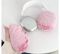 MVKZFE Custodia morbida in peluche per cuffie AirPods Max, graziosa pelliccia pelosa per auricolari in morbido slicone copertura protettiva per AirPods Max (rosa)