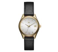 MVMT Rise II Mini orologio da donna al quarzo a 3 lancette, cinturino in pelle di vitello, impermeabile fino a 5 atm/50 metri, orologio vintage minimalista di alta qualità, 30 mm, Saffiano Nero
