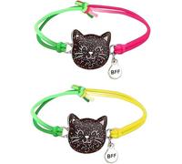 MVOLEGDE 2 braccialetti dell'umore per ragazze, colori arcobaleno che cambiano il colore del braccialetto per ragazze, con gatto, braccialetto dell'amicizia per bambini, regalo di Pasqua