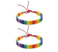 MVOLEGDE 2 bracciali arcobaleno, Rainbow Lgbt Pride Bracelet, realizzati a mano, Lgbtq, braccialetto dell'amicizia, accessori per donne e ragazze