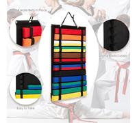 MVOSJFIE Espositore per Cinture Nere da Karate con 12 Cinture Nere, Espositore per Cinture per Taekwondo, Espositore per Cinture per Arti Marziali