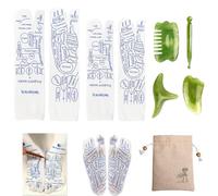 Mvsamzty Set di calzini per riflessologia ai piedi, calzini per riflessologia con strumenti con 4 strumenti di massaggio per punti trigger, alleviano la stanchezza di agopressione calzini per uomini e