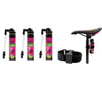 MVTEK Consegna 24 Ore - 3 x Fast CO2 (GONFIA E RIPARA) + Supporto Chiusura a Strappo per Bici Bicicletta MTB Mountain Bike/Strada - Corsa Consegna 24 Ore