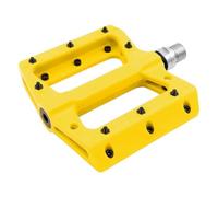 MVTEK Pedali FLAT. Pedali bici in termoplastica. Pedali flat mtb. Pedali bici enduro. Pedali bicicletta 111x105x21mm. Peso 340g. Pedale bici con attacco flat. Asse in Cr-Mo su cuscinetti. Giallo.