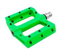 MVTEK Pedali FLAT. Pedali bici in termoplastica. Pedali flat mtb. Pedali bici enduro. Pedali bicicletta 111x105x21mm. Peso 340g. Pedale bici con attacco flat. Asse in Cr-Mo su cuscinetti. Verde.