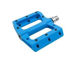 MVTEK Pedali FLAT. Pedali bici in termoplastica. Pedali flat mtb. Pedali bici enduro. Pedali bicicletta 111x105x21mm. Peso 340g. Pedale bici con attacco flat e asse in Cr-Mo su cuscinetti. Azzurro.