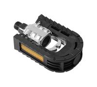 MVTEK Pedali pieghevoli 90°. Pedali bici in alluminio e nylon. Pedali per bicicletta con block system. Pedale bici perno su sfere con catadiottri. Pedali bicicletta 100x70x26mm. Peso 420g. Nero.