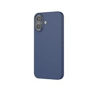 MW, Cover per iPhone 16 in silicone oleofobico e antigraffio, Blu