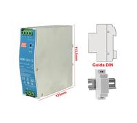 MW MEAN WELL NDR-120-12 Trasformatore Rotaia Industriale 12V 120W 10A Barra Guid