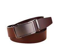 MWAHJU 1 pz cinture maschili fibbia automatica in lega business casual cinturino in vita da uomo cintura in vera pelle Per Abiti Formali(Coffee,125cm)