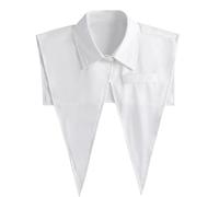 MWAHJU 2 pezzi camicia finta colletto con punta staccabile mezza piatta Dickey Big Pionted sciarpa lunga risvolto donne kit falso finto top collare a triangolo Per Donna(White)