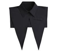 MWAHJU 2 pezzi camicia finta colletto con punta staccabile mezza piatta Dickey Big Pionted sciarpa lunga risvolto donne kit falso finto top collare a triangolo Per Donna(Black)