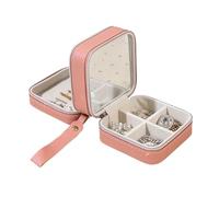 MWAHJU Mini portagioie multifunzionale in pelle PU Per Anelli, Collane, Orecchini(Pink)