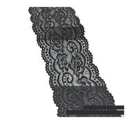 MWAHJU Morbido Pizzo Elasticizzato 10/15 Cm per Cucito | tessuto di pizzo intimo(Black,10cm)