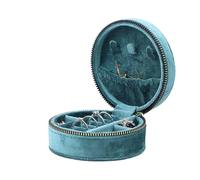 MWAHJU Portagioie multifunzionale portatile e squisito con scatola portagioie rotonda cerniera Per Anelli, Collane, Orecchini(Color1)
