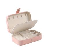 MWAHJU Portagioie portatile for esposizione Scatole for gioielli da viaggio Per Anelli, Collane, Orecchini(Pink)