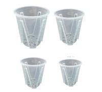 MWAHJU Vasi for Orchidee in plastica Trasparente da 5 Pezzi per Interni | Con fori Vaso di fiori trasparente Pianta grassa for piantare orchidea Phalaenopsis Cattleya(12cm)