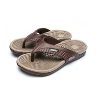 MWANG Ciabatte Uomo Infradito da Massaggio Granuli Maschi Pantofole Comode Sandali Spiaggia Uomini Scarpe Casual Flip A Fili Bagno-cachi-41