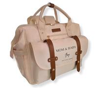 MWbabyprotect Zaino per pannolini per neonata o ragazzo Borse di maternità MOM&BABY BAG Borsa a mano Bebe e mamma Fasciatoio impermeabile isotermico cinghia Passeggino passeggiata Baby Beige Vecchio
