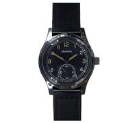 MWC Aeschbach WW2 Automatico Acciaio Nero Pelle Militare Orologio Uomo