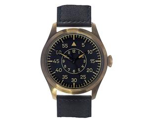MWC Classic 46mm Luftwaffe Pattern Automatico Acciaio Nero Bronzo Pelle Militare Aviatore Pilot Uomo Orologio