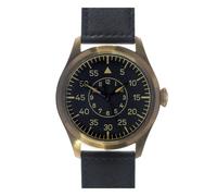MWC Classic Pilot Automatico Acciaio Nero Bronzo Pelle Aviatore Orologio Uomo