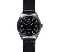MWC Classic Pilot Automatico Acciaio Nero Pelle Militare Aviatore Orologio Uomo