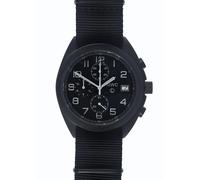 MWC Cronografo Militare Ibrido Meccanico Quarzo Acciaio Nero Data Orologio Nero