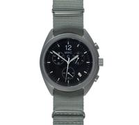 MWC Cronografo Militare Ibrido Meccanico Quarzo Acciaio Nero Data Orologio Nero