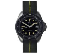 MWC Elvia Automatico Acciaio Nero Grigio Data Militare Orologio Uomo